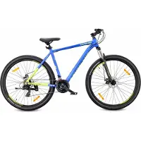 Sun baby Tatra Bikes Mountainbike 29" Overland, MTB-fiets voor dames en heren, fiets 29" - 21 inch aluminium frame, 21 versnellingen, schokdemper, schijfremmen - Blauw-Lemon