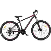 Sun baby Tatra Bikes Mountainbike 27.5" Overland, MTB-fiets voor dames en heren, fiets 27.5" - 17 inch aluminium frame, 21 versnellingen, schokdemper, schijfremmen - Zwart-Fuchsia