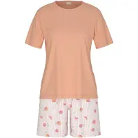 Mey Korte pyjama 'Grapefruit Bliss' lichtgroen / perzik / rosa / wit