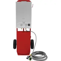 Monster Draagbare paardendouche met Rode trolley, 18L tank, 10m slang.