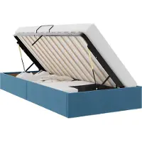 vidaXL Ottoman Bedframe met opslag Donkerblauw 100 x 200 cm Fluweel