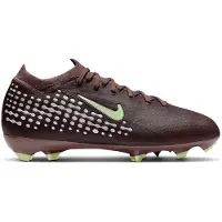 Nike Zoom Mercurial Vapor 16 Mbappé Pro Gras Voetbalschoenen (FG) Kids Bruin Neongeel Zilver