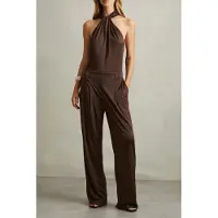 Reiss Jersey Jumpsuit Chocolate Maat: 8 | Jumpsuits Outlet | Dames | Bruin