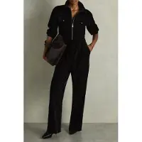 Reiss Velvet Jumpsuit Black Maat: 8 | Jumpsuits Outlet | Dames | Zwart