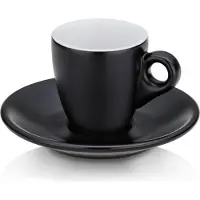 kela Espressokop en Schotel Mattia Zwart (Set van 2)