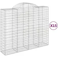 vidaXL Schanskorven 15 st gewelfd 200x50x160/180 cm ijzer