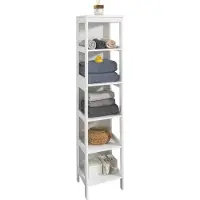 SoBuy BZR14-W Badkamerplank met 5 Planken Wit