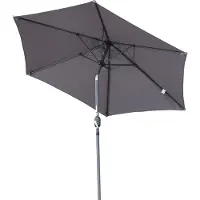 Angel Living Parasol 250 cm - ronde tuinparasol met zwengel en kantelfunctie - grijs - polyester UV 50+