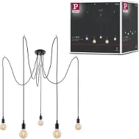 Paulmann Hanglampe , Neordic Ketil, dimbare, Zwart, Woonkamer, Kunststof, Scandinavisch