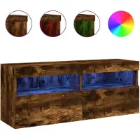 vidaXL Tv-wandmeubel met LED-verlichting 100x30x40 cm gerookt eiken
