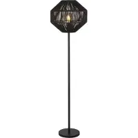 Searchlight Zwarte schemerlamp Wicker