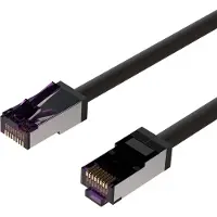 Flexline -Patchkabel cat. 6A S/FTP, kurze Bauform, PIMF, schwarz, 10m