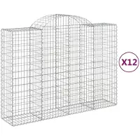 vidaXL Schanskorven 12 st gewelfd 200x50x140/160 cm ijzer