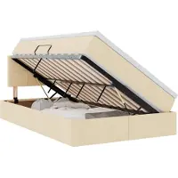 vidaXL Opbergbed met matras met hoofdeinde Crème 120 x 200 cm fluweel