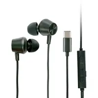 Grundig Oortjes met draad USB C - In-Ear Oordopjes met Draad 120cm - Earbuds met Microfoon - Geschikt voor iPhone, Samsung en Tablet - Active Noise Cancellation - Zwart