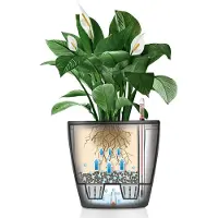 Lechuza Zelfwaterende Bloempot in Wit - 49,5 x 46,5 cm Kunststof