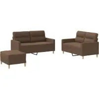 vidaXL 4-delige Loungeset met kussens stof bruin