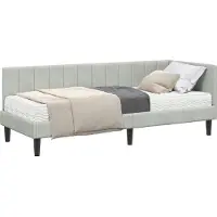 vidaXL Hoekbedframe met Matras met hoofdeinde 2 st Lichtgrijs Fluweel