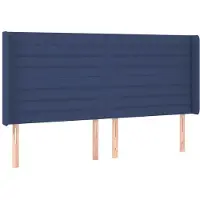 vidaXL Hoofdbord met randen 163x16x118/128 cm stof blauw