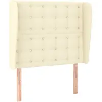 vidaXL Hoofdbord met randen 93x23x118/128 cm kunstleer crèmekleurig