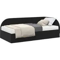 vidaXL Hoekbedframe met Matras met hoofdeinde 2 st Zwart Fluweel