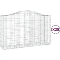 vidaXL Schanskorven 25 st gewelfd 200x50x120/140 cm ijzer