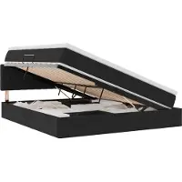 vidaXL LED opbergbed met matras Zwart 180 x 200 cm Fluweel