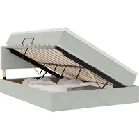 vidaXL Opbergbed met hoofdeinde Lichtgrijs 140 x 200 cm Fluweel