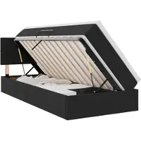 vidaXL Opbergbed met hoofdeinde Zwart 90 x 200 cm Fluweel