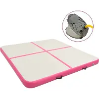 The Living Store Opblaasbare sportmat - 200 x 200 x 10 cm - Schokabsorberend - anti-slip - waterdicht