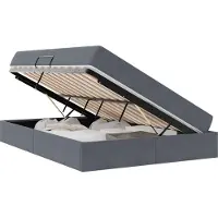 vidaXL Opbergbed met matras Donkergrijs 140 x 200 cm Fluweel