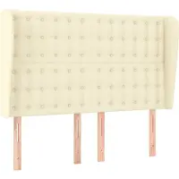 vidaXL Hoofdbord met randen 147x23x118/128 cm kunstleer crèmekleurig