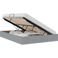 vidaXL Opbergbed met opslag Lichtgrijs 135 x 190 cm Stof