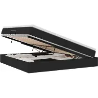 vidaXL Opslag bed met matras met opslag Zwart 200 x 200 cm Polyester