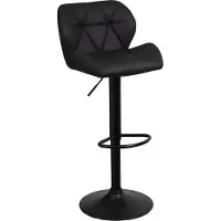 HowHomely Zwarte Hoker Barowy Skóra Metal Regulowany Obrotowy 105 cm