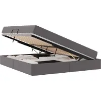 vidaXL - Opslag - bed - met - matras - met - opslag - 2 - st - Grijs - Leer