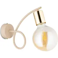 HowHomely | Wandlamp - Kango - Beige kleur - Modern design - Met gouden accenten - E27 fitting