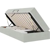 vidaXL Opbergbed met matras met opslag Lichtgrijs 100 x 200 cm Fluweel