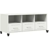 vidaXL Tv-meubel 100,5x39x43,5 cm staal wit