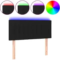 vidaXL Hoofdbord LED 90x5x78/88 cm stof zwart