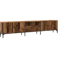vidaXL Tv-meubel met lade 200x25x44 cm bewerkt hout oud houtkleurig