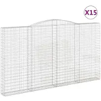 vidaXL Schanskorven 15 st gewelfd 400x30x220/240 cm ijzer