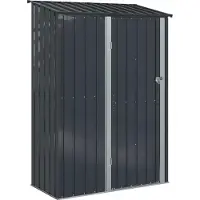 vidaXL Tuinhuisjes Antraciet 140,5 x 74 x 200 cm Metaal