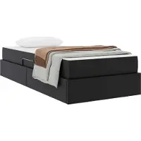vidaXL Opslag bed met matras met opslag 2 st Zwart Leer