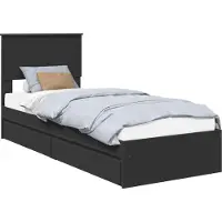 vidaXL Opbergbed met lade met opslag Zwart 75 x 190 cm Bewerkt hout