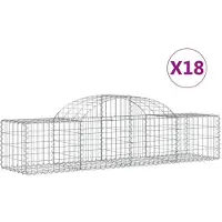 vidaXL Schanskorven 18 st gewelfd 200x50x40/60 cm gegalvaniseerd ijzer