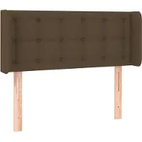 vidaXL Hoofdbord met randen 103x16x78/88 cm stof donkerbruin