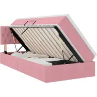 vidaXL Opbergbed met hoofdeinde Roze 90 x 190 cm Fluweel