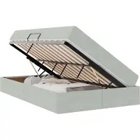 vidaXL Opbergbed met matras met opslag Lichtgrijs 120 x 200 cm Fluweel