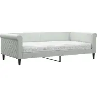 vidaXL Slaapbank met matras 100x200 cm fluweel lichtgrijs